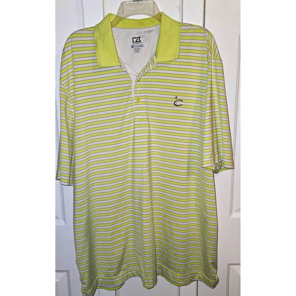 Cutter & Buck CB DryTec Men's Striped Short Sleeve Polo Shirt 2XL Multicolor